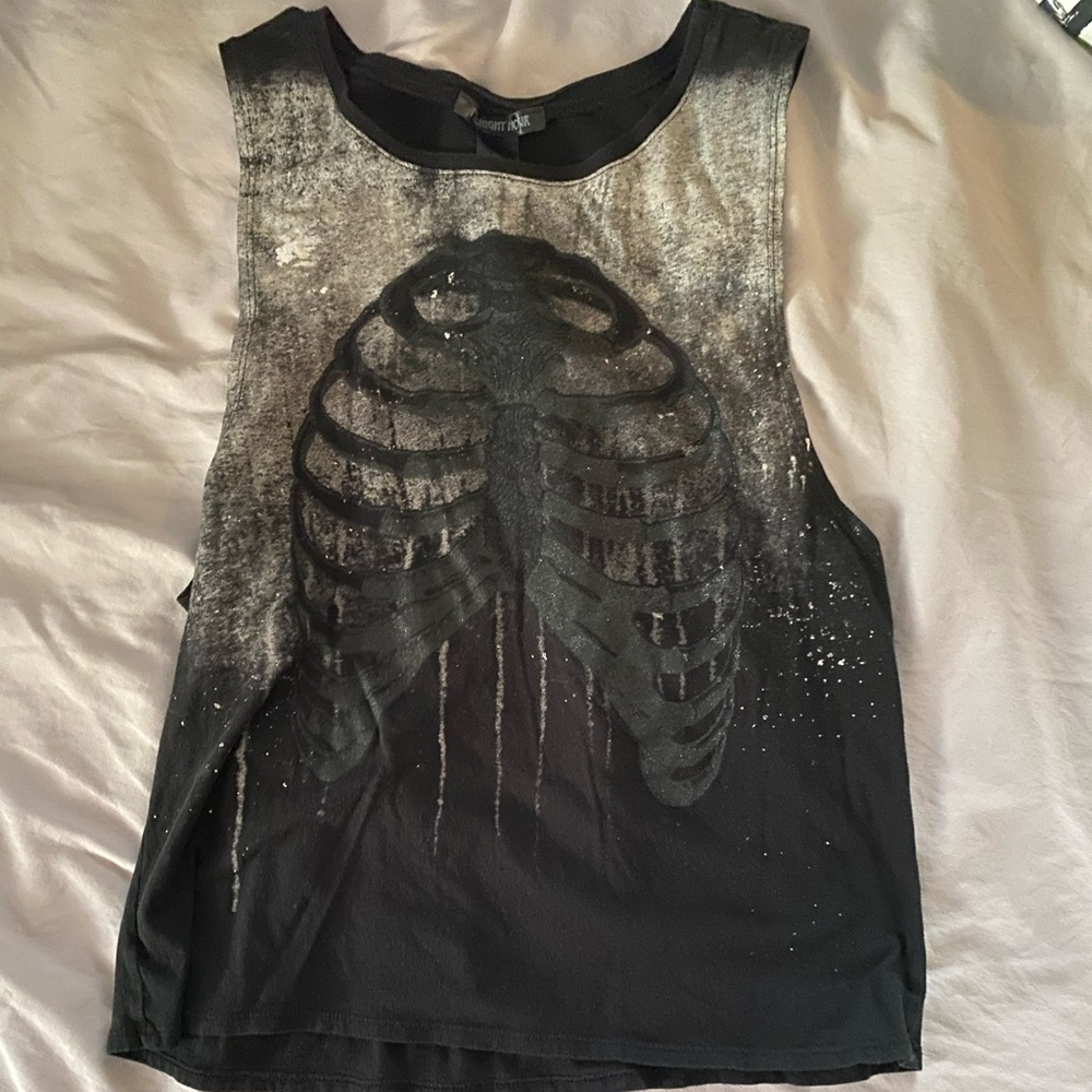 Skeleton open back tank top